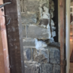 Damaged sidewall when original doorway was removed